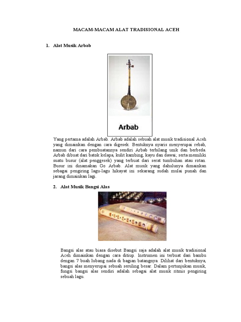 Alat Musik Tradisonal 4 | PDF