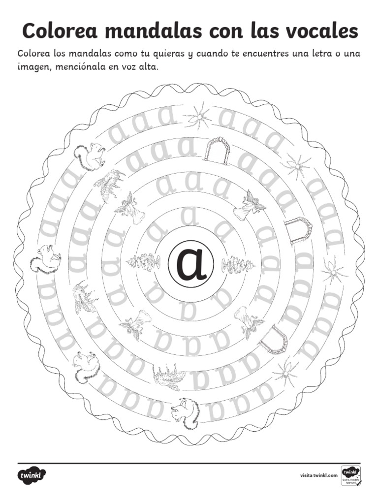 Colorea Mandalas Con Las Vocales | PDF