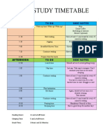 Daily Study Timetable: Morning To Do Side Notes