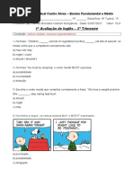 Simulado Ingles 1º Ano Ensino Medio | PDF | Língua inglesa | Comunicação
