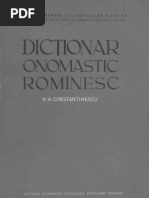 Dicţionar Onomastic Romînesc | PDF
