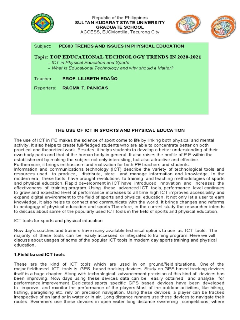 Trends in ICT for Physical Education | PDF | Educational Technology ...