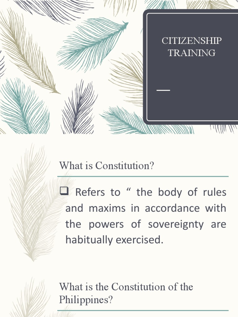 Part 2 CITIZENSHIP TRAINING | PDF | Citizenship | Constitution