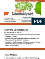 1. Introduction to MIL (Part 1)- Communication, Media, Information, And Technology Literacy