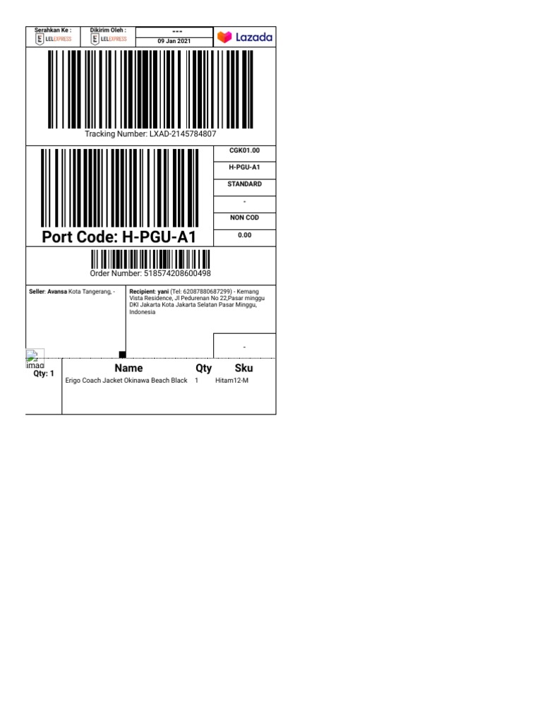 Port Code: H-PGU-A1: Name Qty Sku | PDF