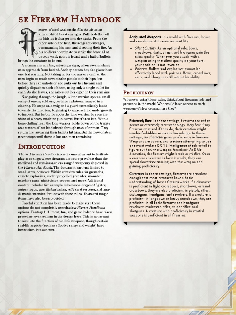 5e Firearm Rules PDF Firearms Shotgun