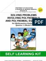 Solving Problems Involving Polynomials and Polynomial Equation