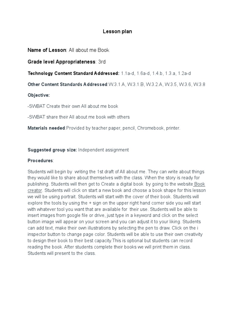 Lesson Plan: Technology Content Standard Addressed | PDF | Career & Growth