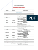 Medical Word Elements: Respiratory System