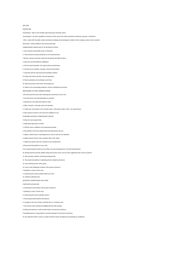 Nail Care PDF Hygiene Health Sciences