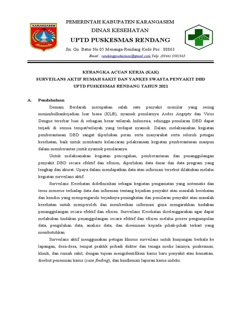 Surveilans Aktif Rumah Sakit Dan Yankes Swasta Penyakit DBD | PDF