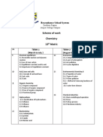 Scheme of Work Chemistry 10 Matric: Beaconhouse School System