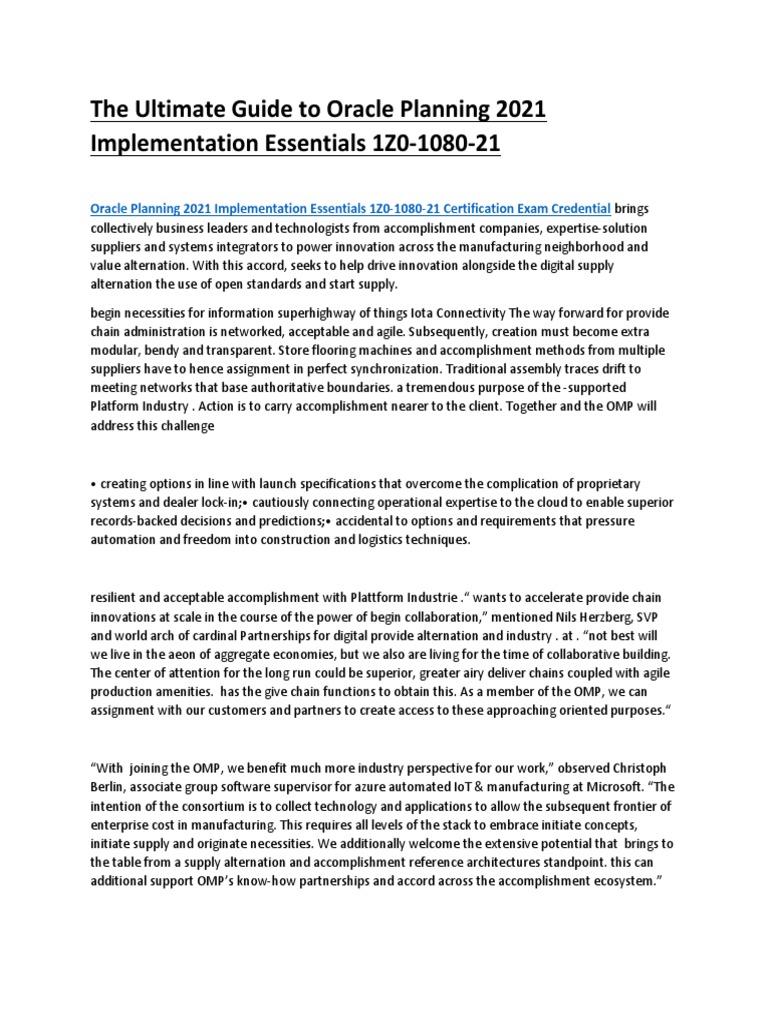 The Ultimate Guide To Oracle Planning 2021 Implementation Essentials ...