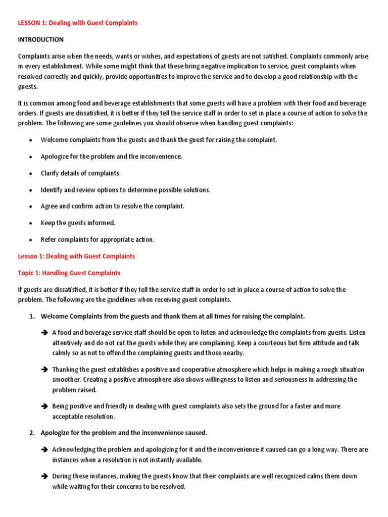 Unit 3 Lesson 1 Pdf Complaint