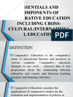 Essentials and Components of Comparative Education Including Cross-Cultural/Internationa L Education