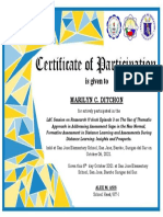 Certificate of Participation