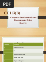 Computer Fundamentals and Programming Using Dev C++