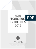 ACTFL Proficiency Guidelines 2012