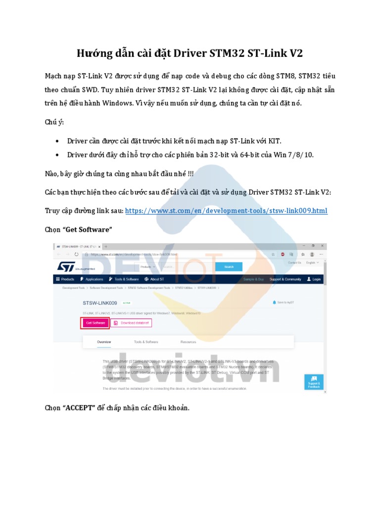 4.Hướng Dẫn Cài Đặt Driver ST-Link V2 | PDF