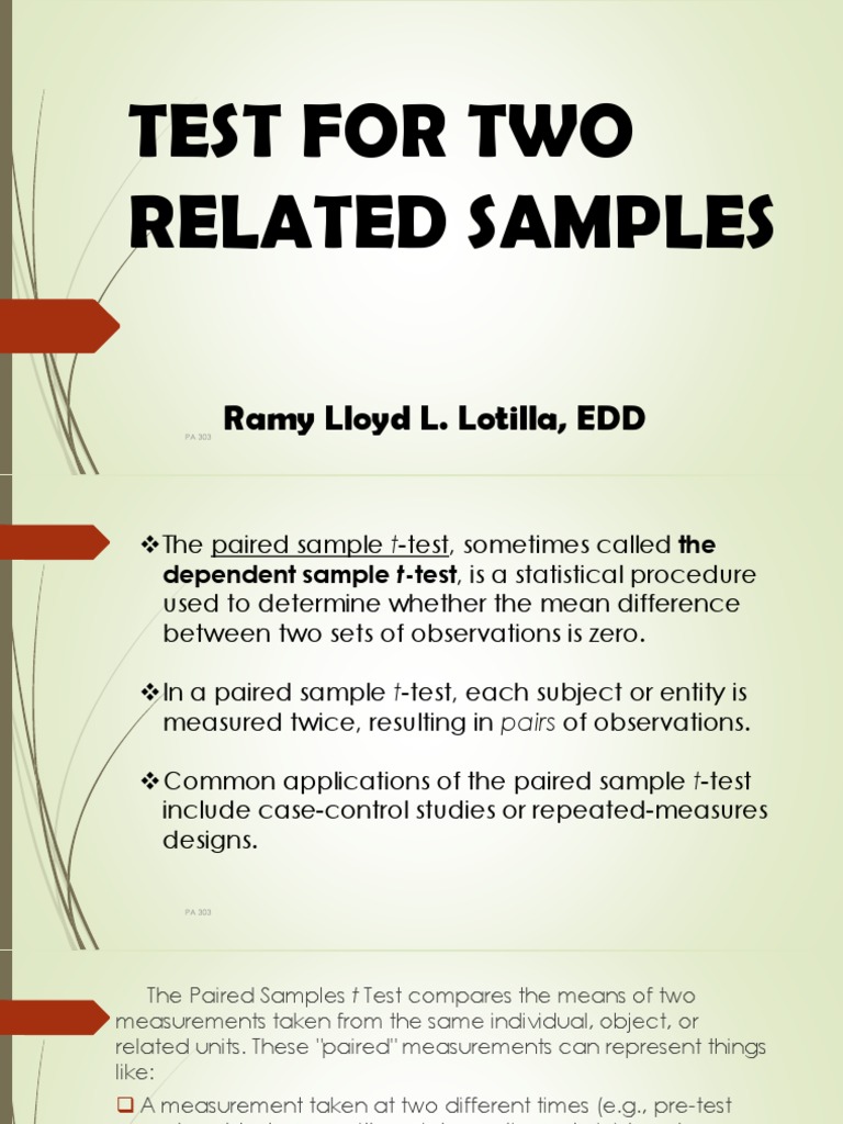 Paired Sample T-Test Overview | PDF | P Value | Statistical Significance