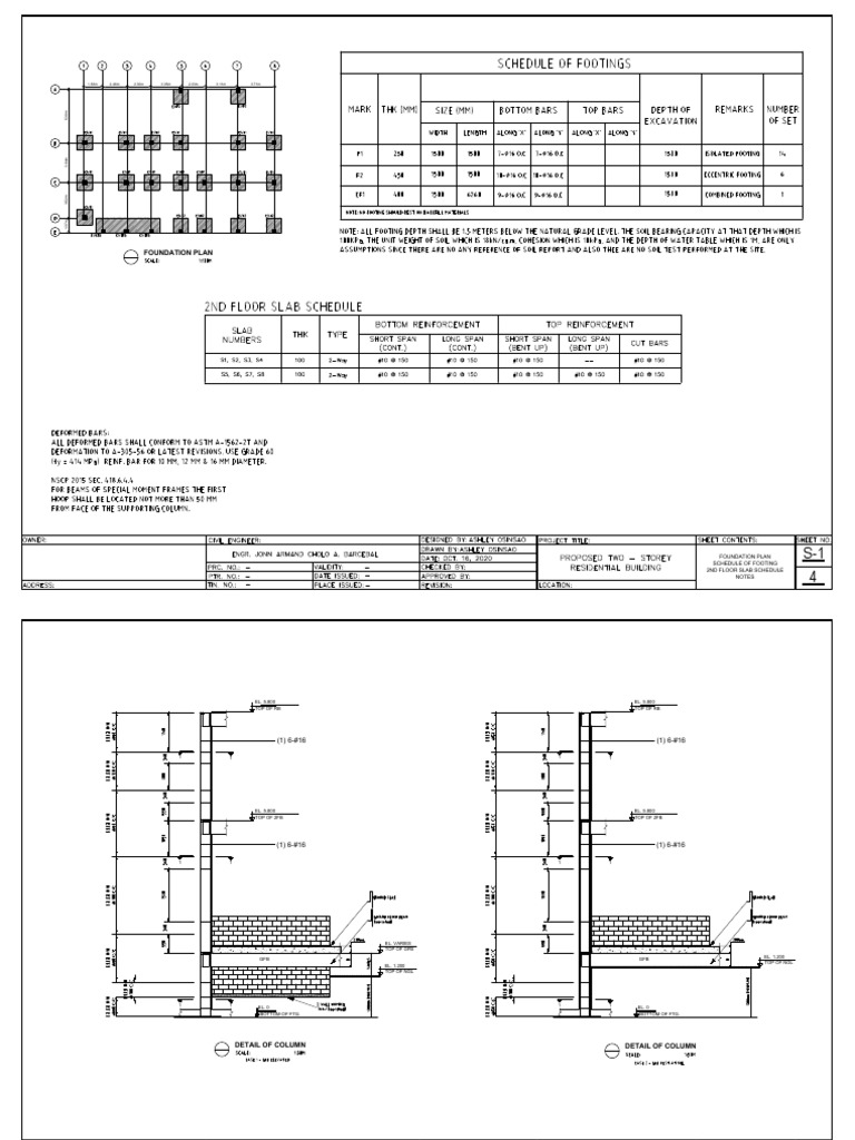 Residential Foundation Layout Plan | PDF | Building | Components
