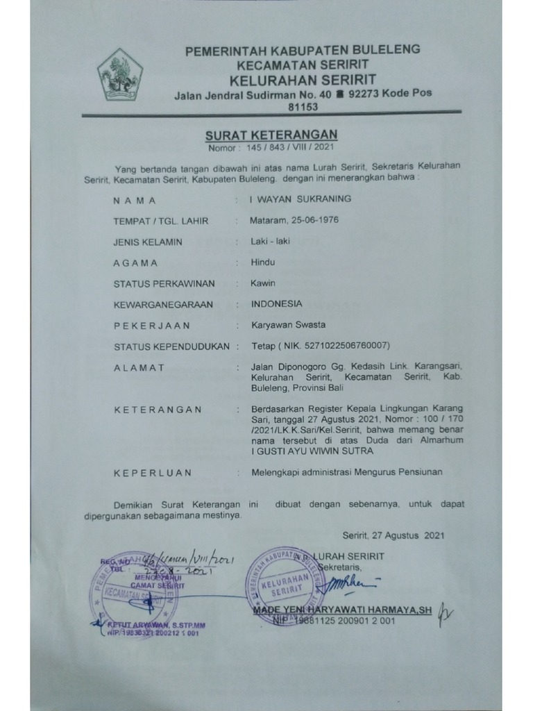 Keterangan Duda/janda | PDF