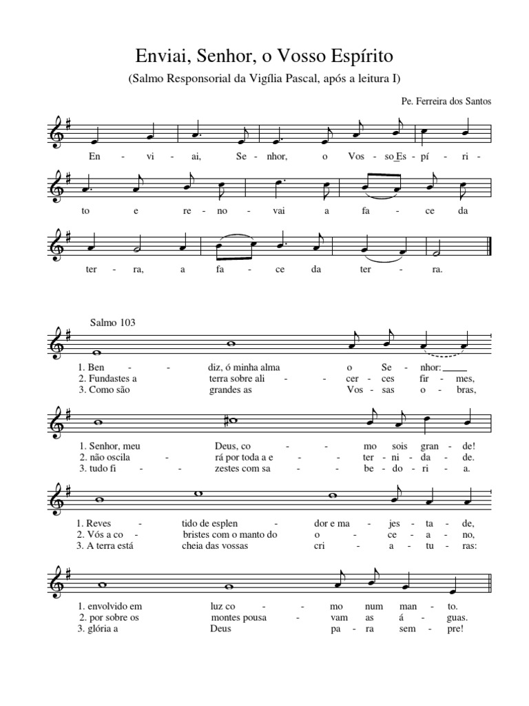 Enviai Senhor o Vosso Espírito (Vigília Pascal I) | PDF | Adoração e ...