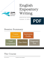 English Expository Writing - Orientation