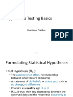 Hypothesis Testing Basics: Revision / Practice