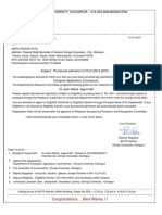 Shivaji University, Kolhapur - 416 004 Maharashtra: Subject: Provisional Admission To Ph.D. (2014-2015)