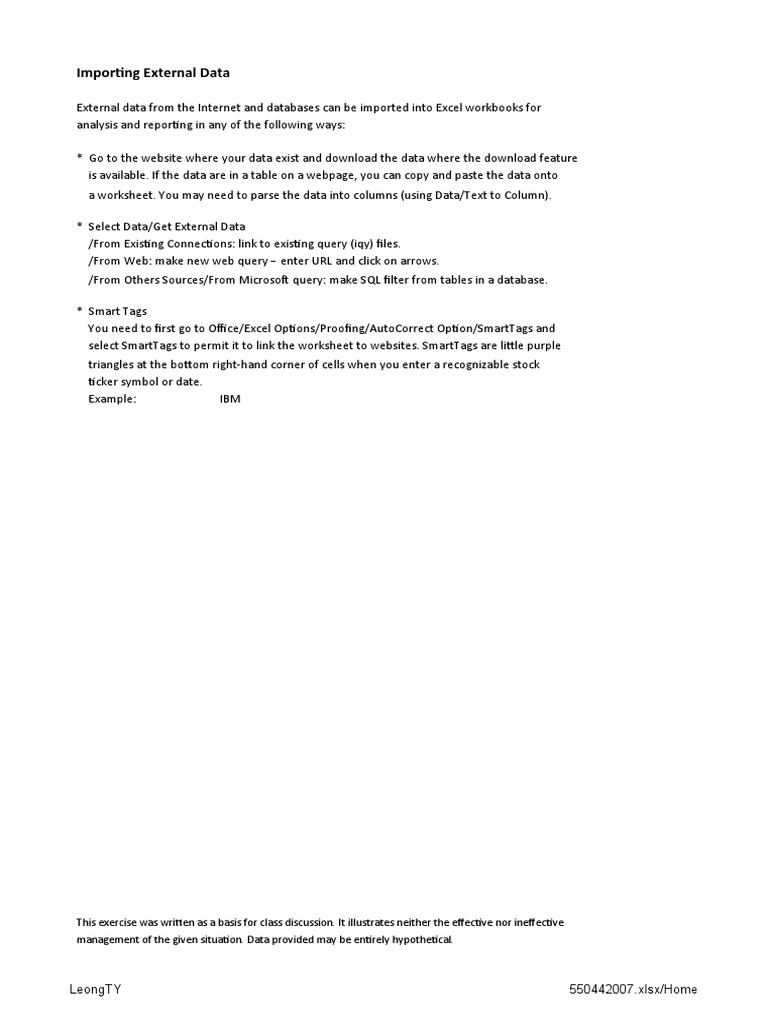 Data Import | PDF | Databases | Microsoft Excel