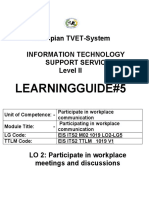 Learningguide#5: Ethiopian TVET-System Information Technology Support Service Level II
