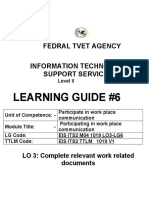 Learning Guide #6: Fedral Tvet Agency Information Technology Support Service