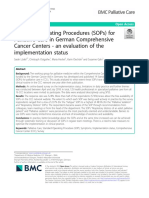 Standard Operating Procedures (Sops) For Palliative Care in German Comprehensive Cancer Centers - An Evaluation of The Implementation Status