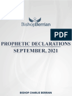 Prophetic Prayer Declarations - September, 2021