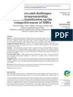 Prospects and Challenges of Entrepreneurship Internationalization On The Competitiveness of Smes