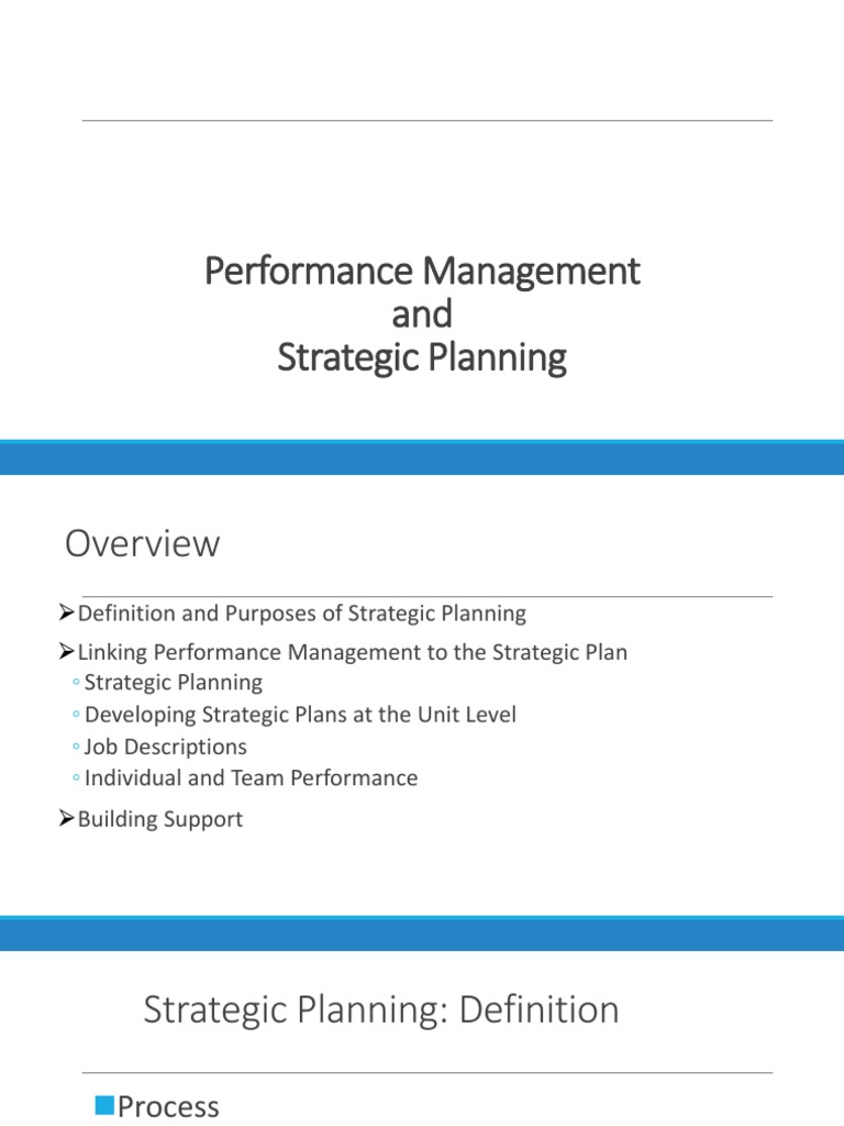 Strategic Planning and Performance Management | PDF | Performance ...