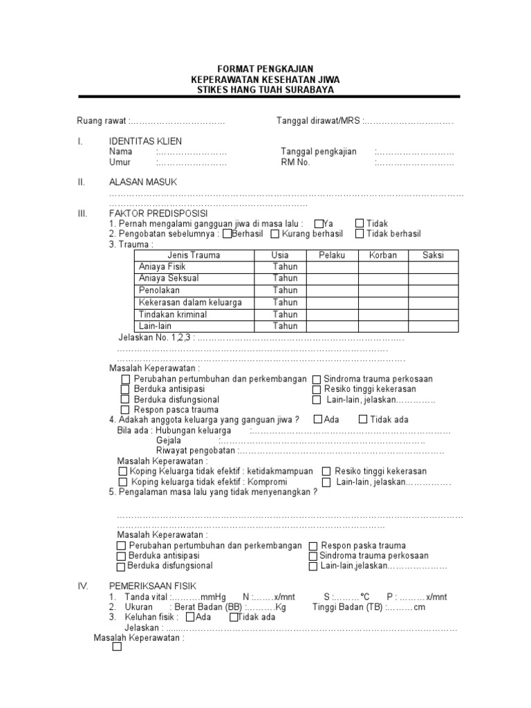 Format Pengkajian Jiwa Pdf
