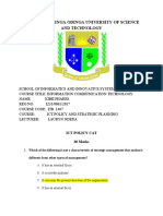 Jaramogi Oginga Odinga University of Science and Technology: Ict Policy Cat 30 Marks