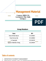 HRM 351 Diversity Management Material