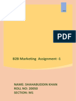 Shahabuddin Khan - 20050 - B2B Marketing Assingment 1