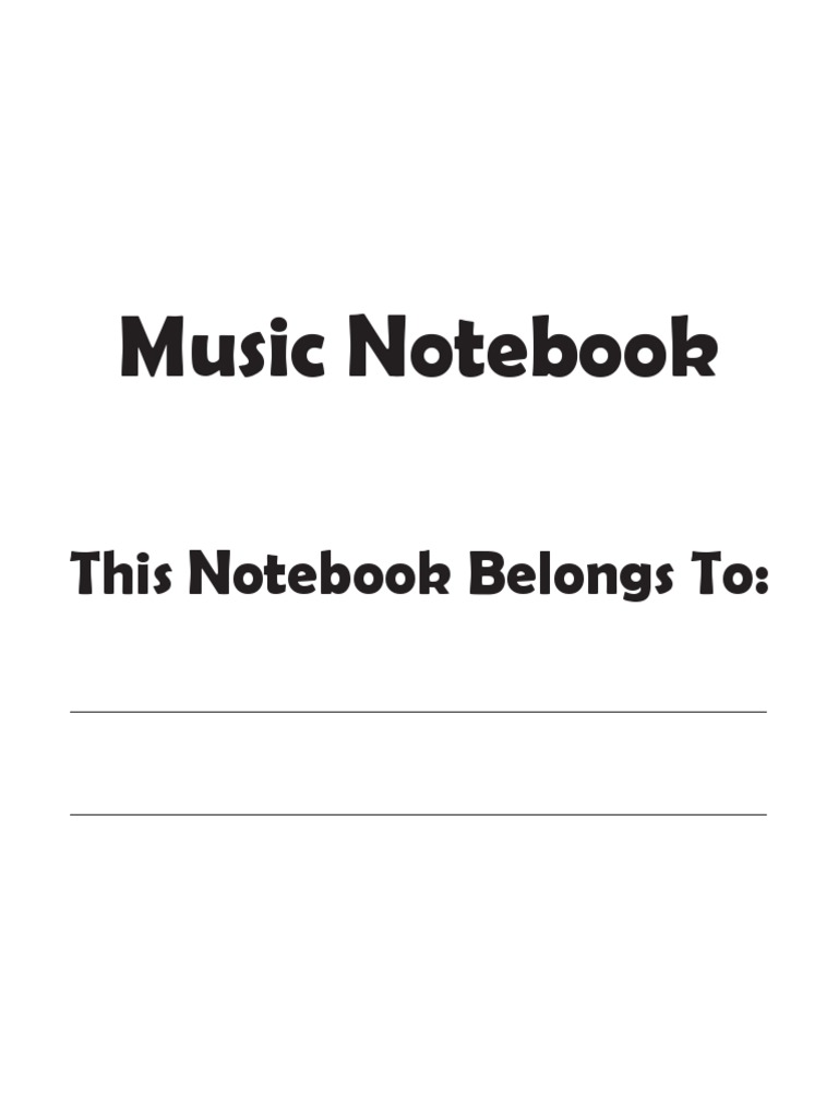 Music Notebook: This Notebook Belongs To | PDF