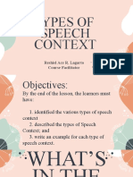 Types of Speech Context 