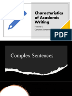 Characteristics of Academic Writing: Feature 6 Complex Sentences