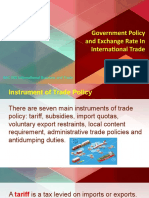 Government Policy and Exchange Rate in International Trade