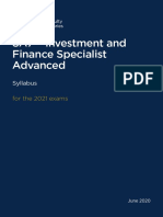 SA7 - Investment and Finance Specialist Advanced: Syllabus