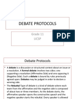 Debate Protocols: Grade 11 Ucsp