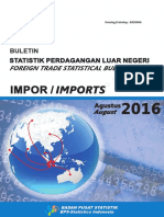 Buletin Statistik Perdagangan Luar Negeri Impor Agustus 2016