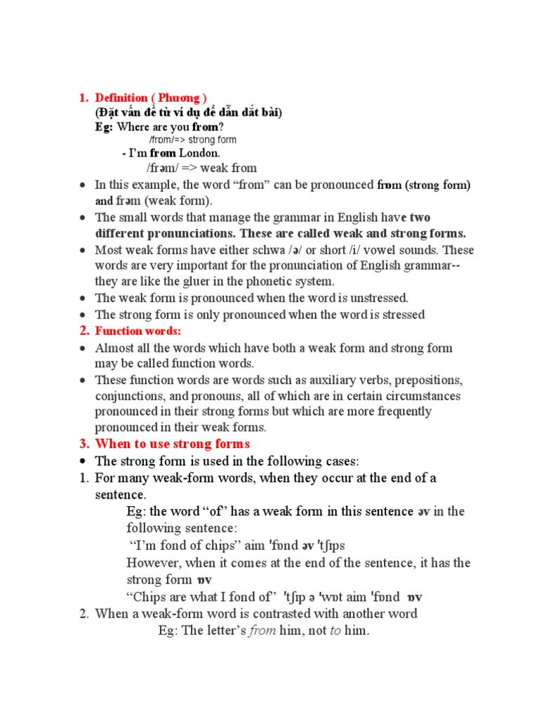 Weak Forms Exercises Pdf : Listening list of words with weak forms – QRMA