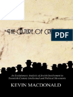 0.77 The Culture of Critique An Evolutionary Analysis of Jewish Involvement in Twentieth-Century Intellectual and Political Movements by Kevin MacDonald